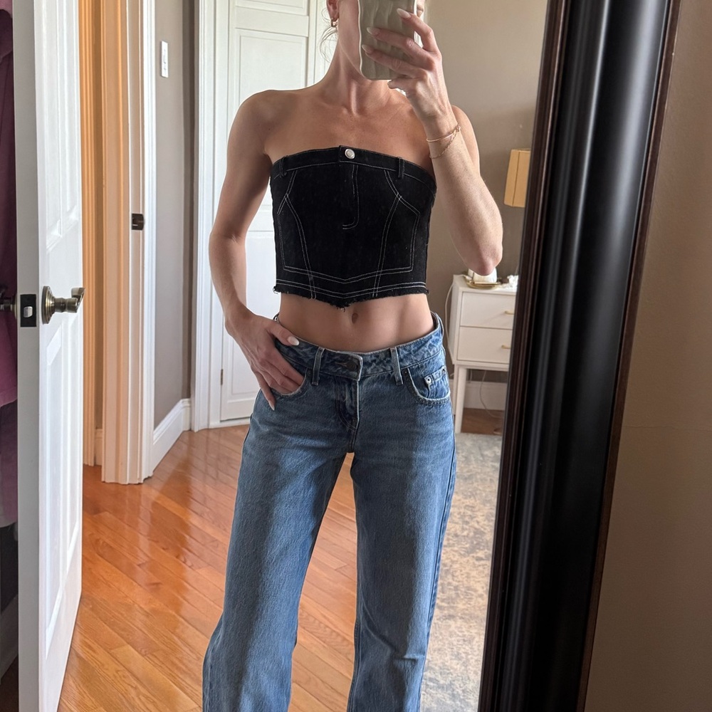 Hazel Boutique Black Denim Tube Top